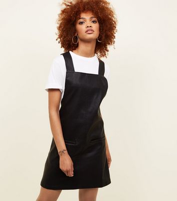 new look leather pinafore