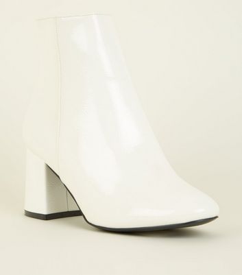 white ankle boots wide fit