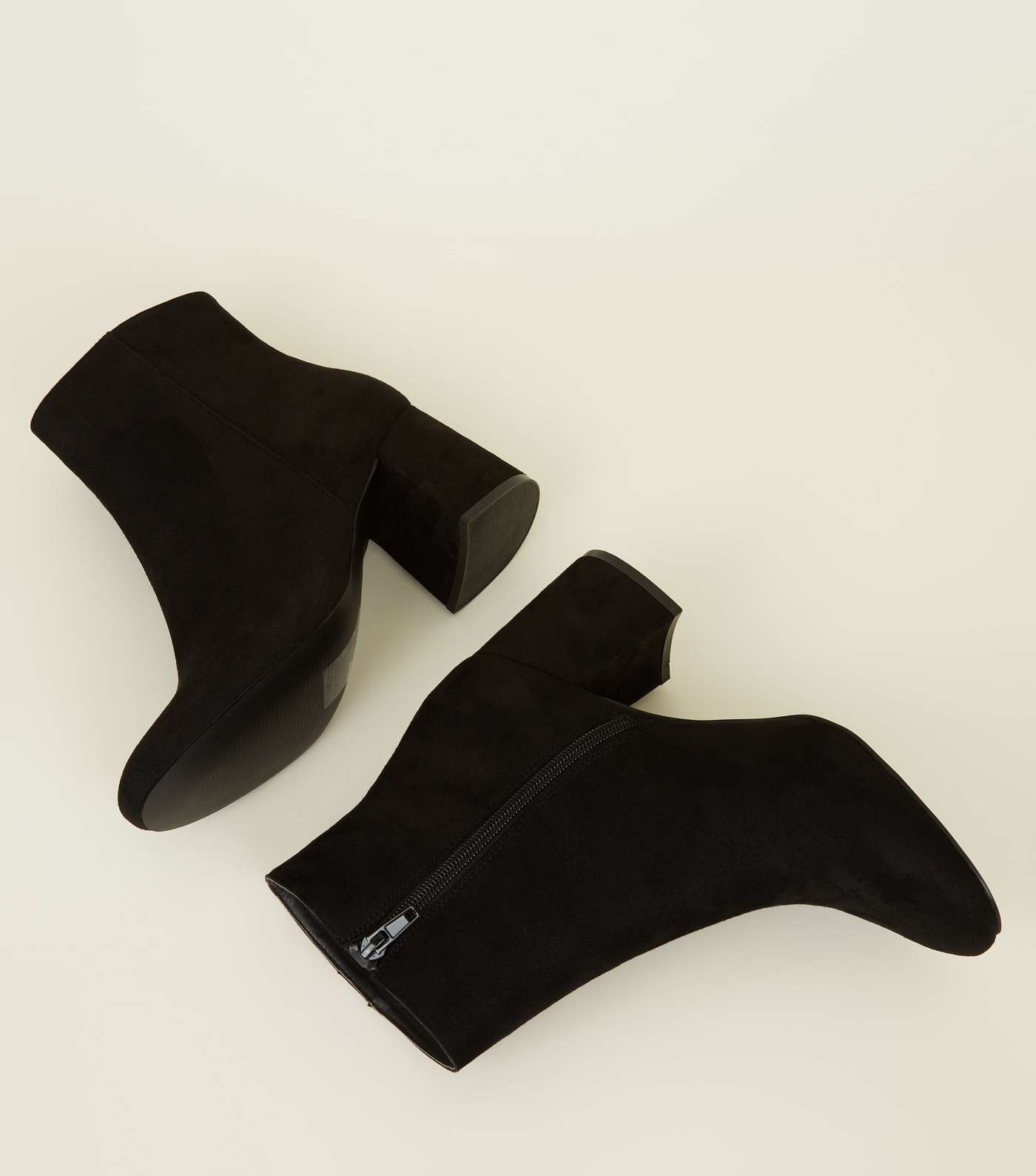 Wide Fit Black Suedette Flared Heel Boots  Image 3