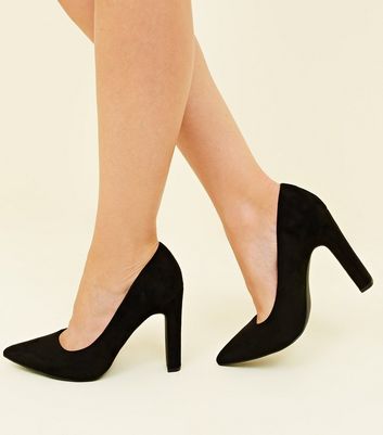 block heel pointed court shoes
