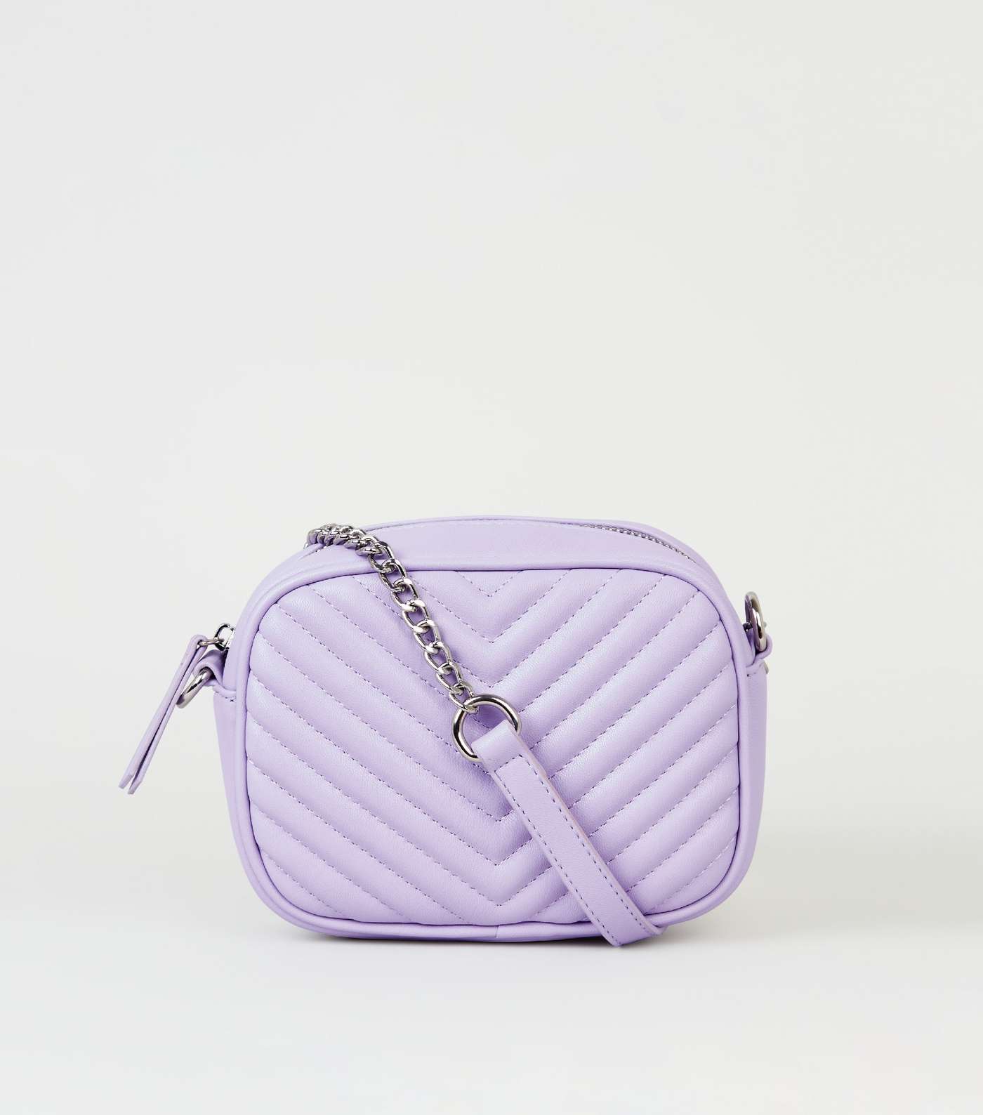 Lilac Chevron Quilted Camera Bag