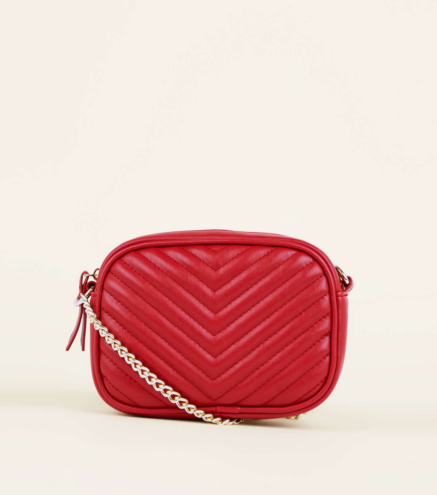 Red Chevron Quilted Camera  Bag 