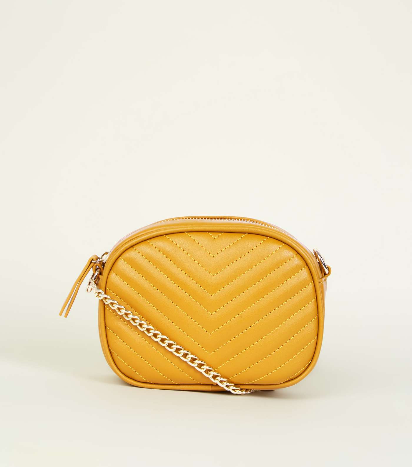 Mustard Chevron Quilted Camera Bag