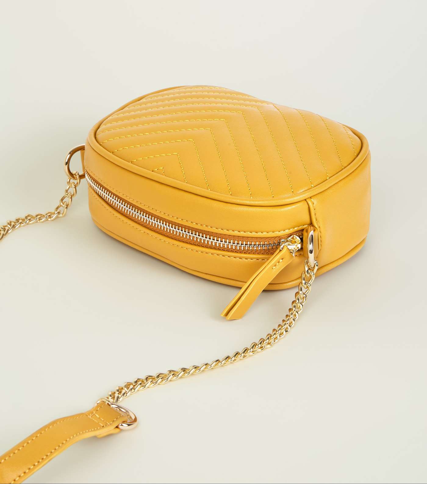 Mustard Chevron Quilted Camera Bag Image 3