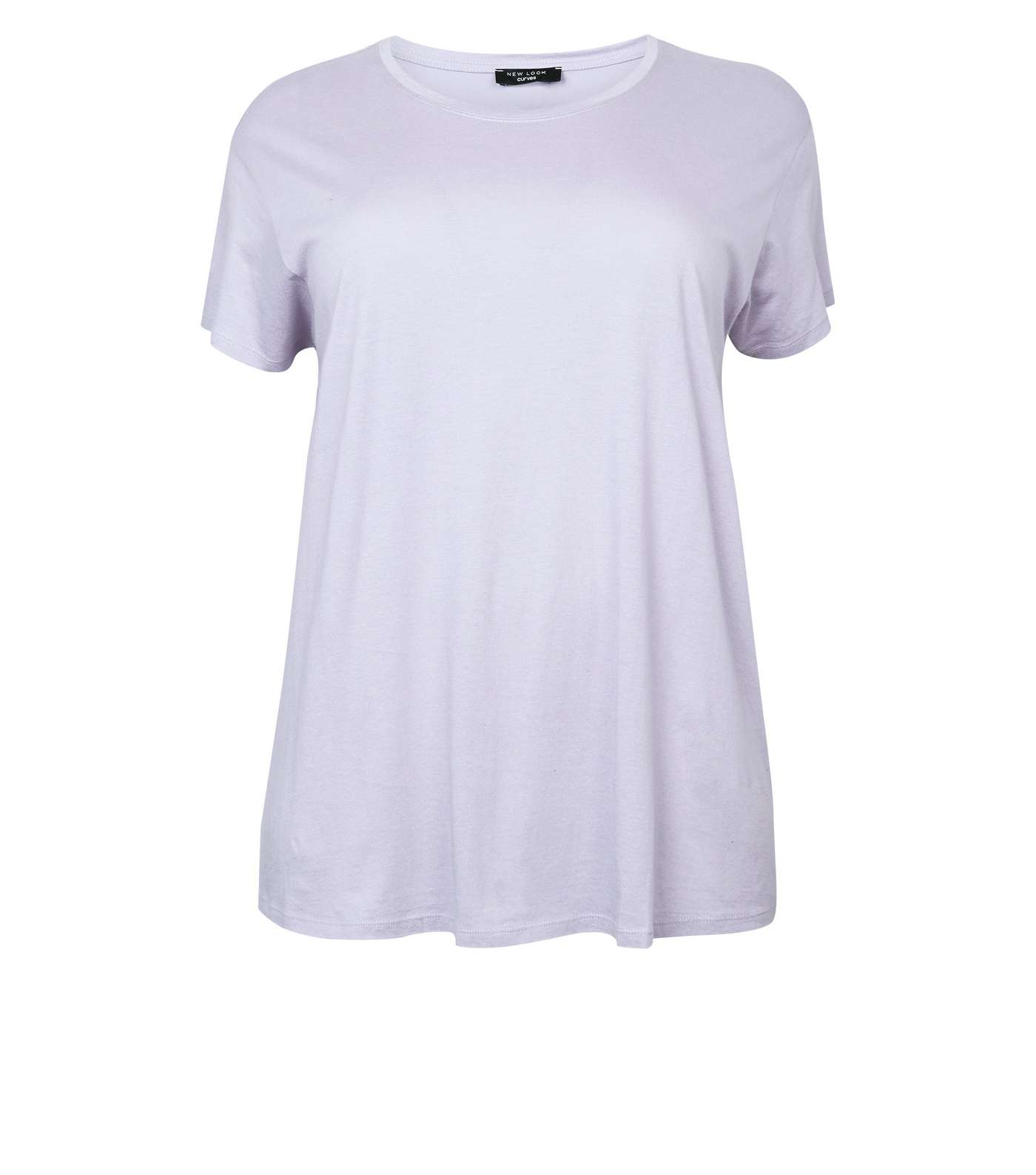 Curves Lilac Cotton Blend T-Shirt Image 4