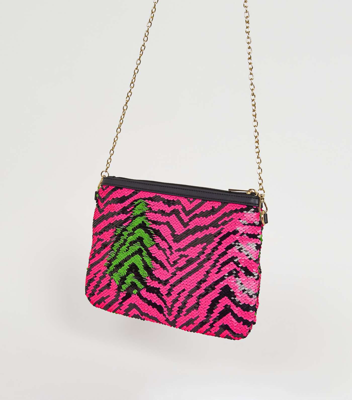 Pink 2 Way Sequin Clutch Bag  Image 3