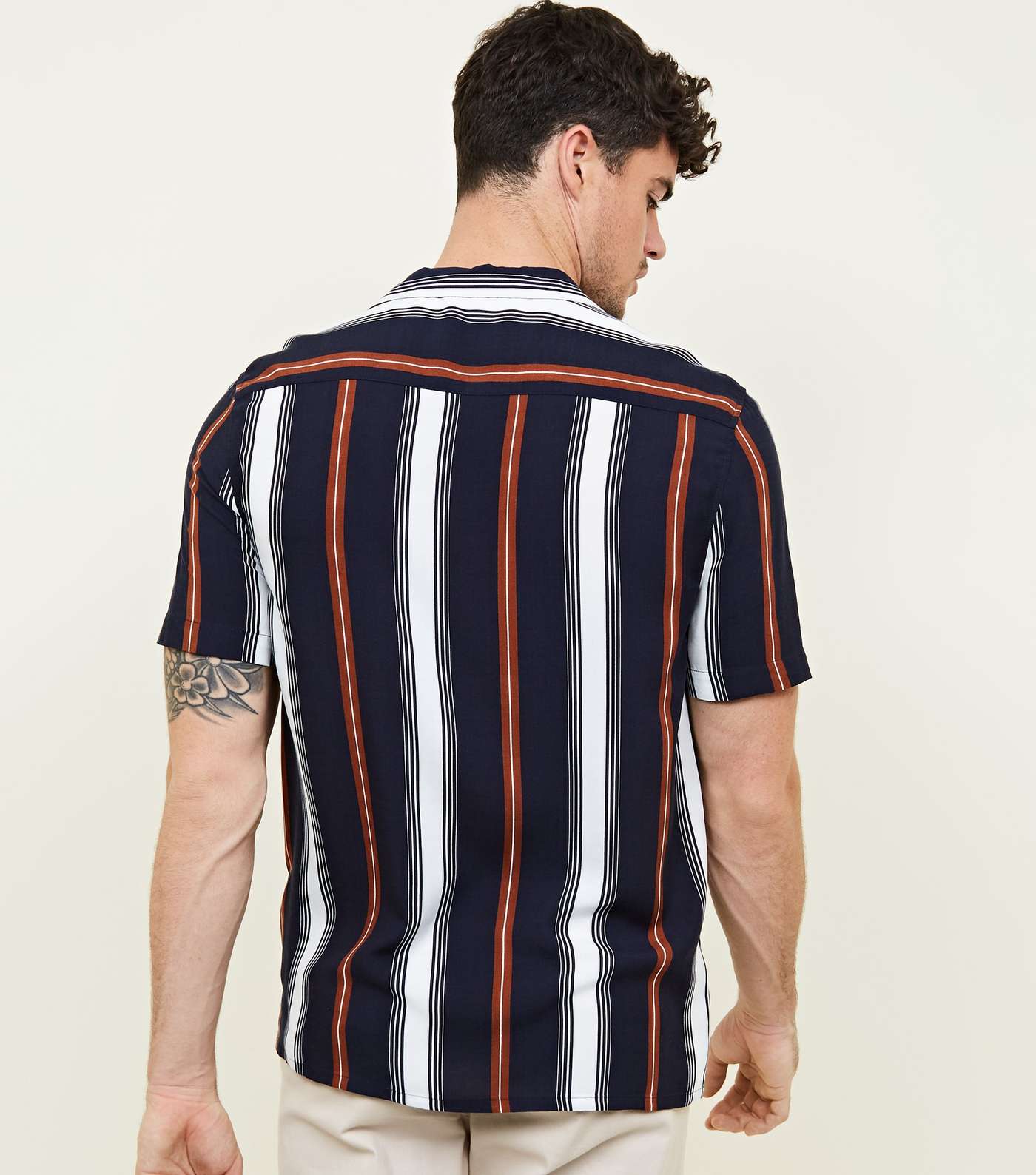 Navy Stripe Short Sleeve Shirt  Image 3