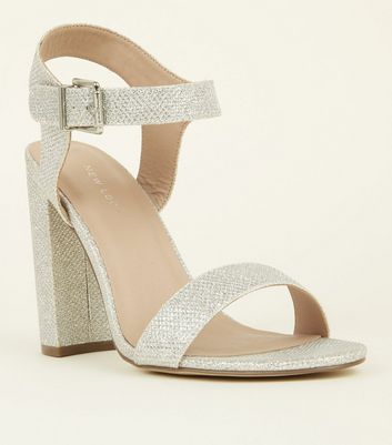 new look silver heels