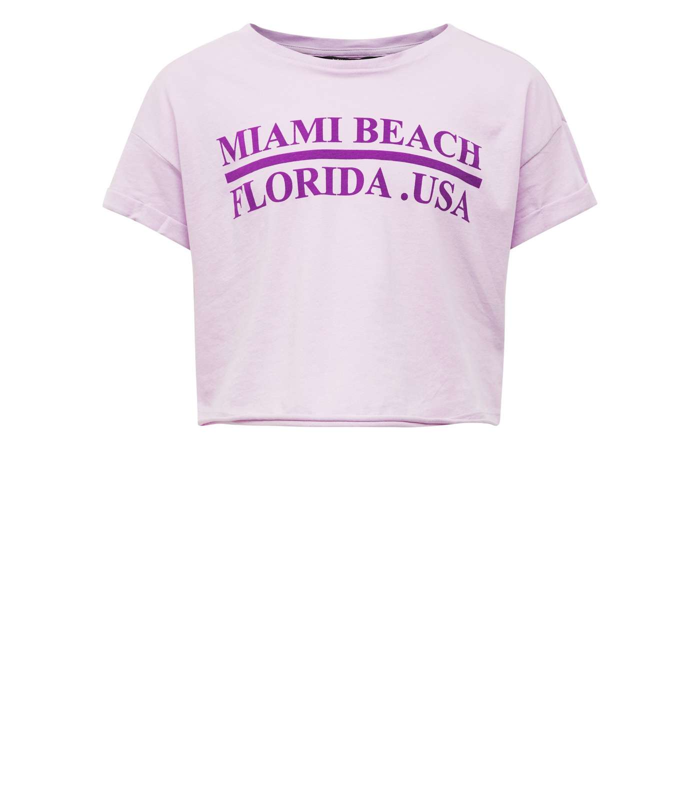 Girls Purple Miami Beach Logo T-Shirt Image 4