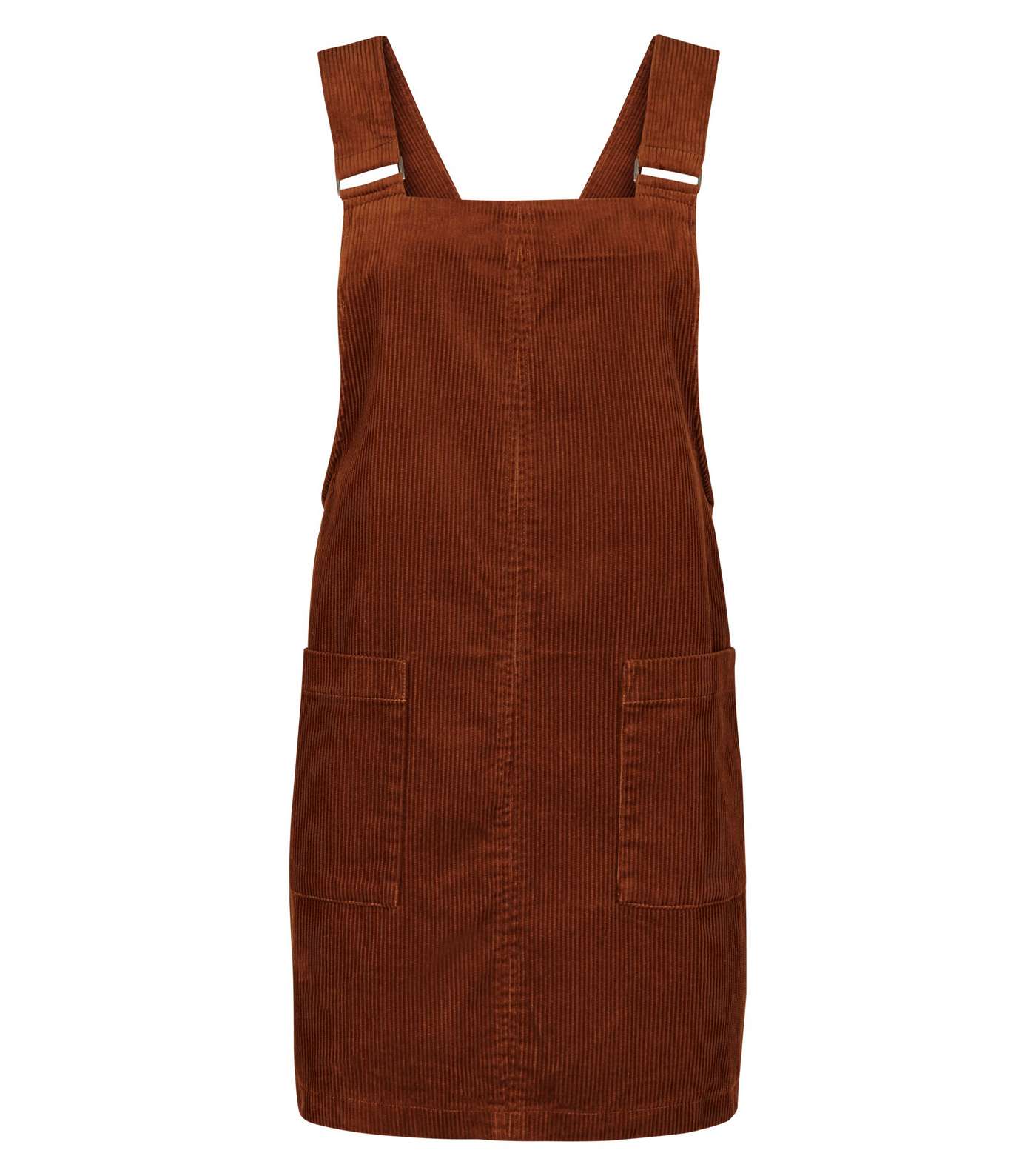Petite Rust Corduroy Pocket Front Pinafore Dress Image 4