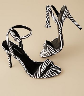 Wide Fit Black Zebra Print Stiletto 