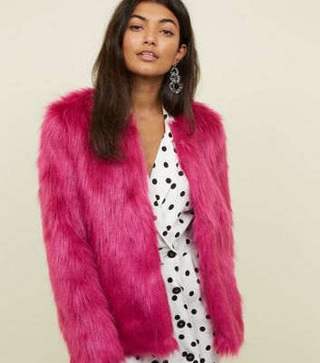 hot pink furry jacket