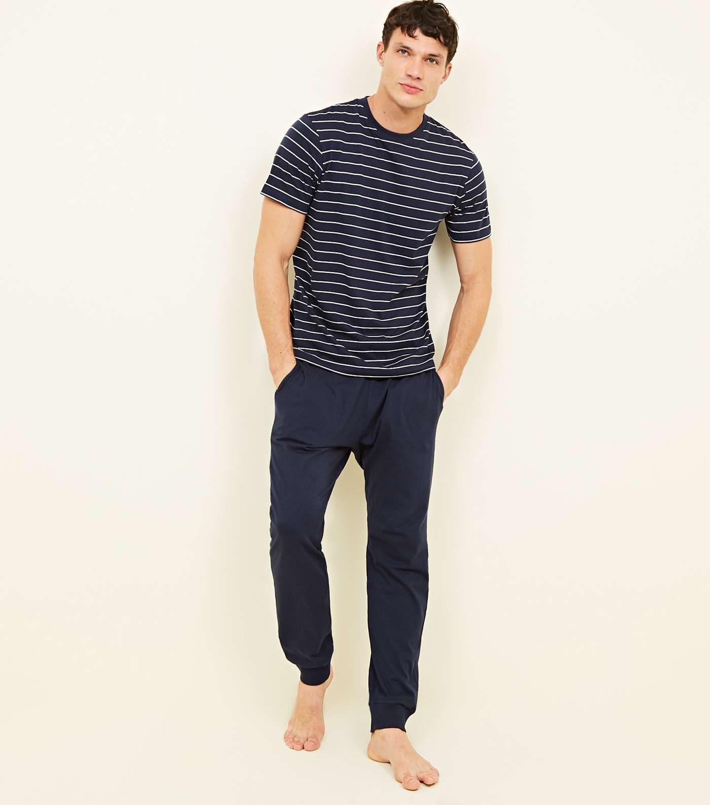 Blue Stripe Print T-Shirt and Jogger Set