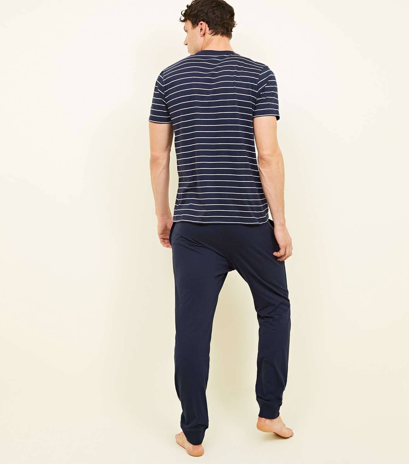 Blue Stripe Print T-Shirt and Jogger Set Image 3
