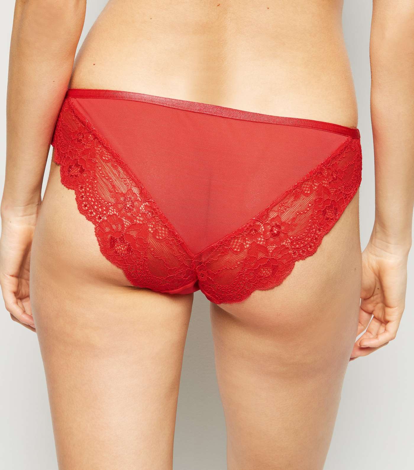 Red Lace Strappy Briefs  Image 2