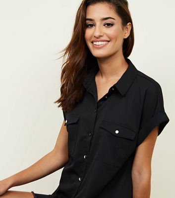 black short shirt womens