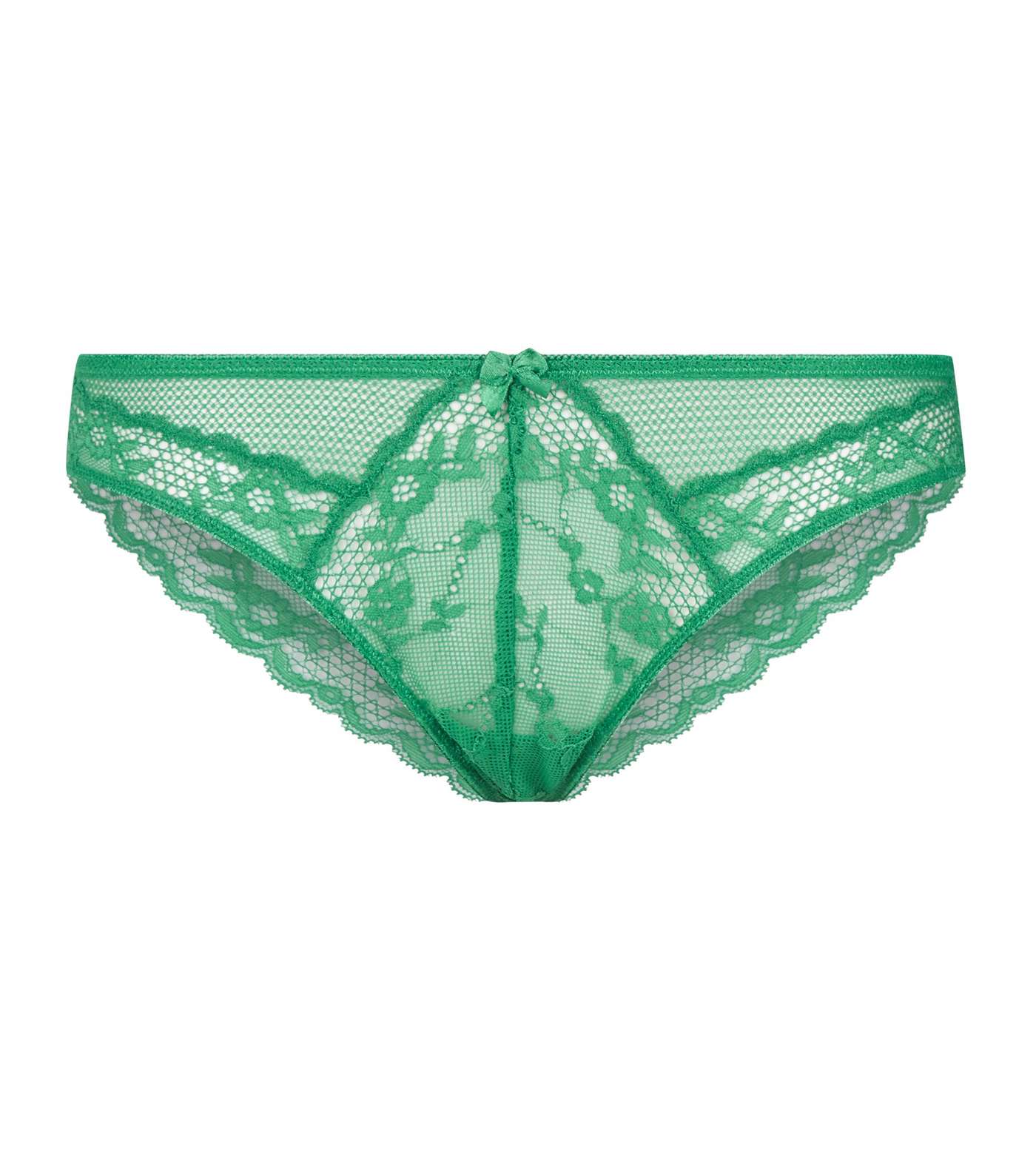 Green Lace and Mesh Brazilian Briefs  Image 3