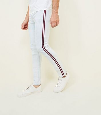 stripe tape side jeans