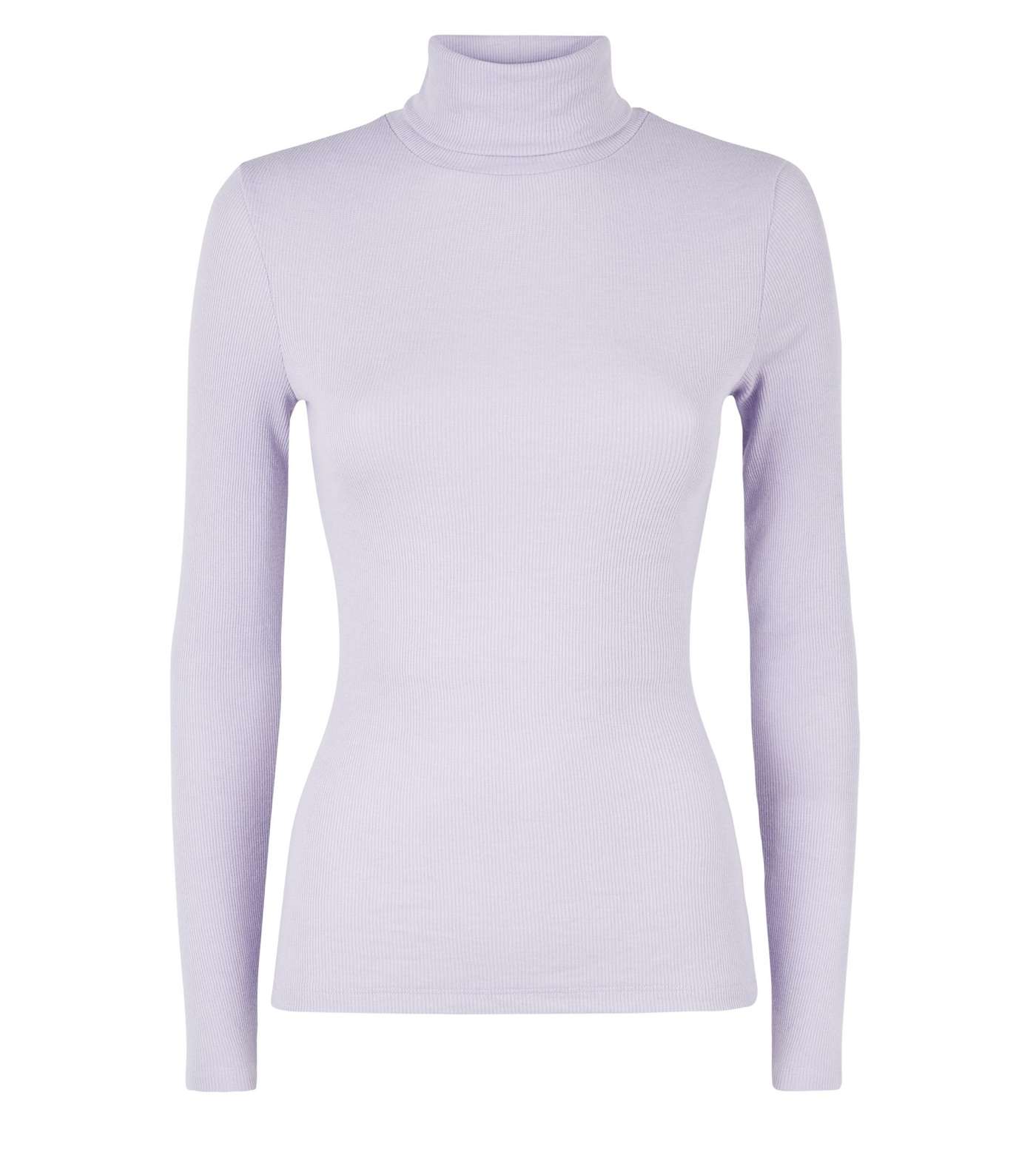 Lilac Ribbed Roll Neck Top Image 4