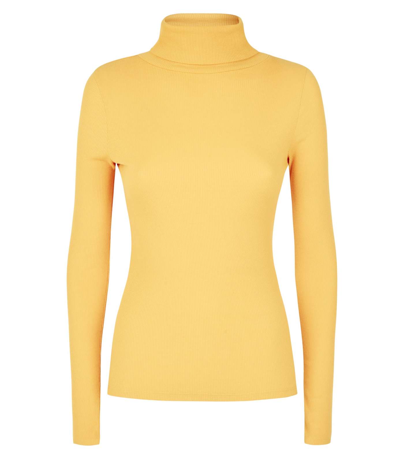Mustard Ribbed Roll Neck Top Image 4