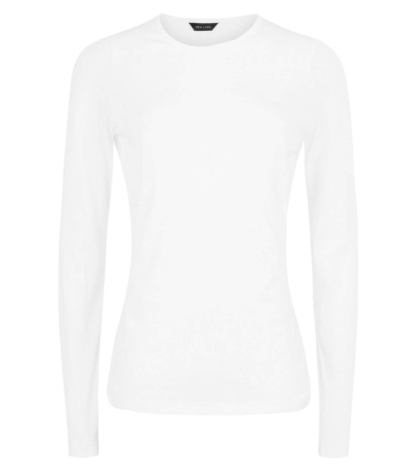White Long Sleeve Crew Neck T-Shirt Image 4