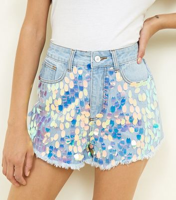sparkly denim shorts