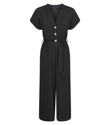 Black buttoned jumpsuit Clearance