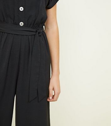 new look black linen jumpsuit