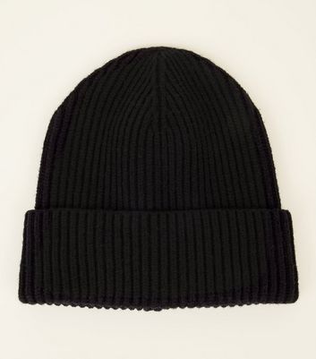 black beanie ribbed