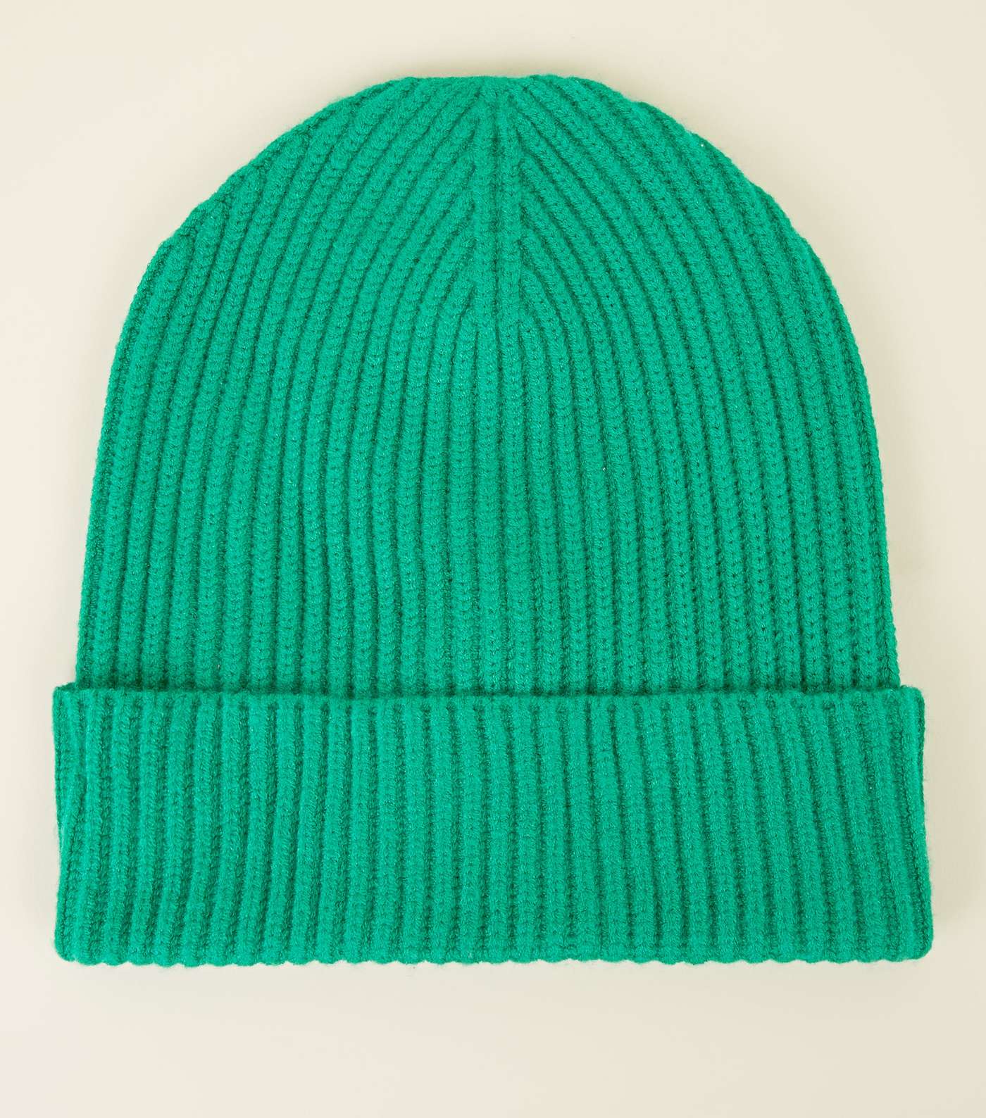 Green Ribbed Beanie Hat