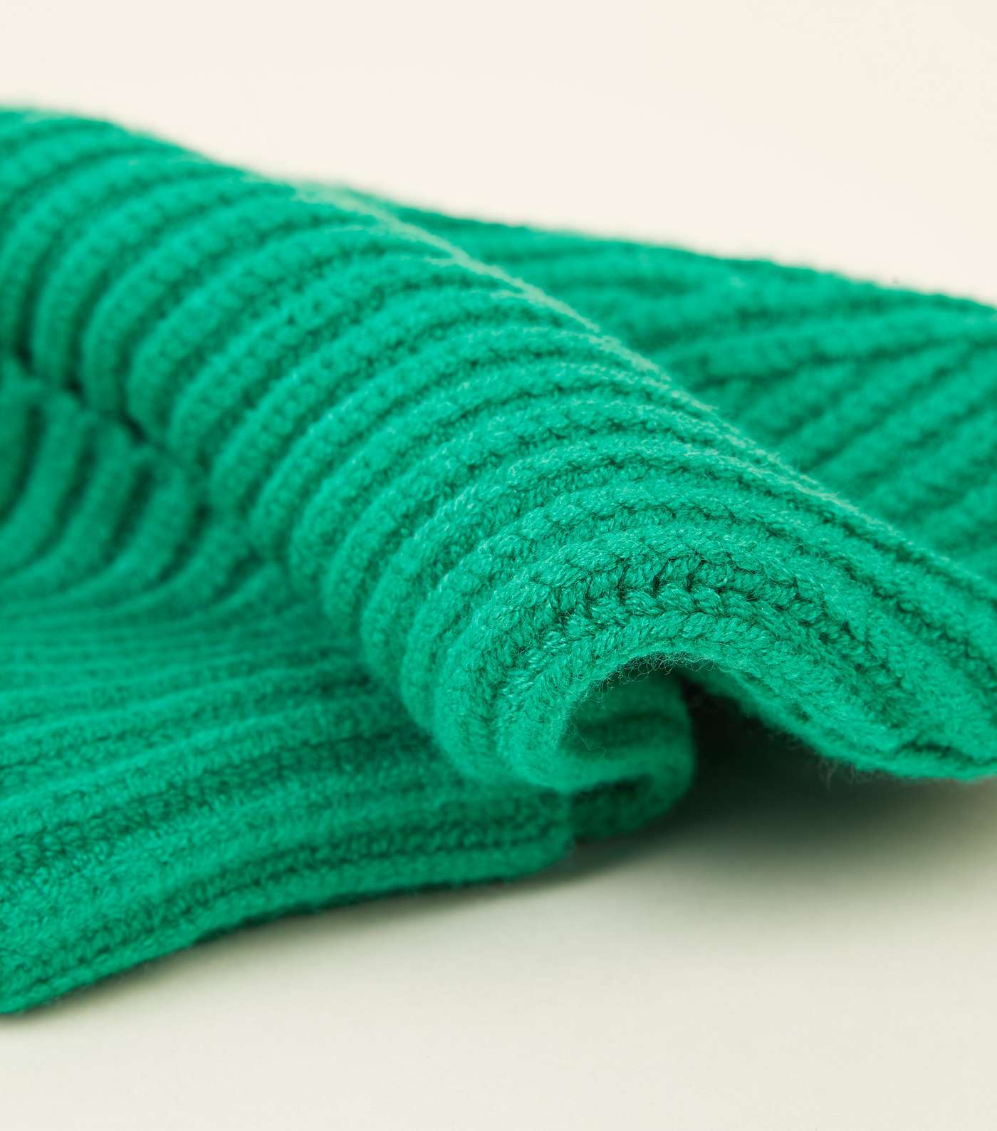 Green Ribbed Beanie Hat Image 3