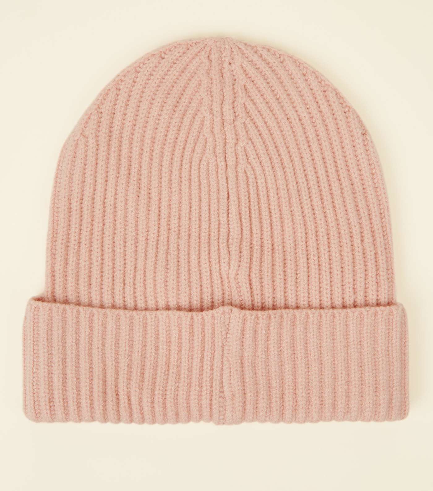 Pink Ribbed Beanie Hat