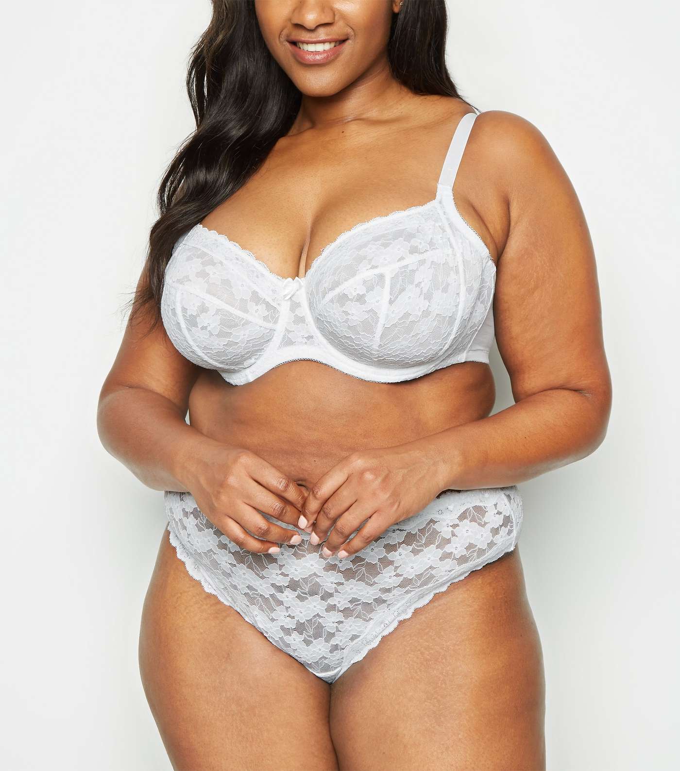Curves White Lace Underwired Bra