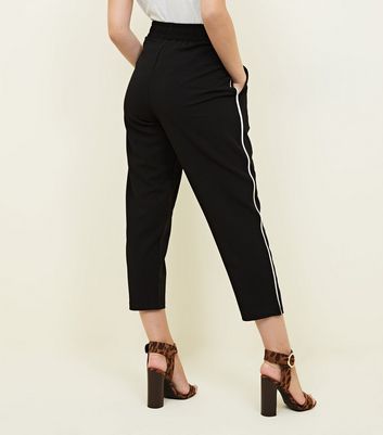 petite side stripe trousers