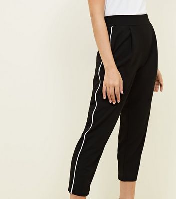 petite side stripe trousers