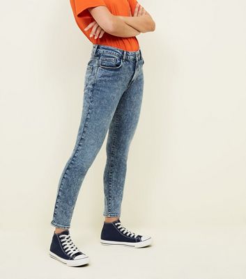 petite acid wash jeans