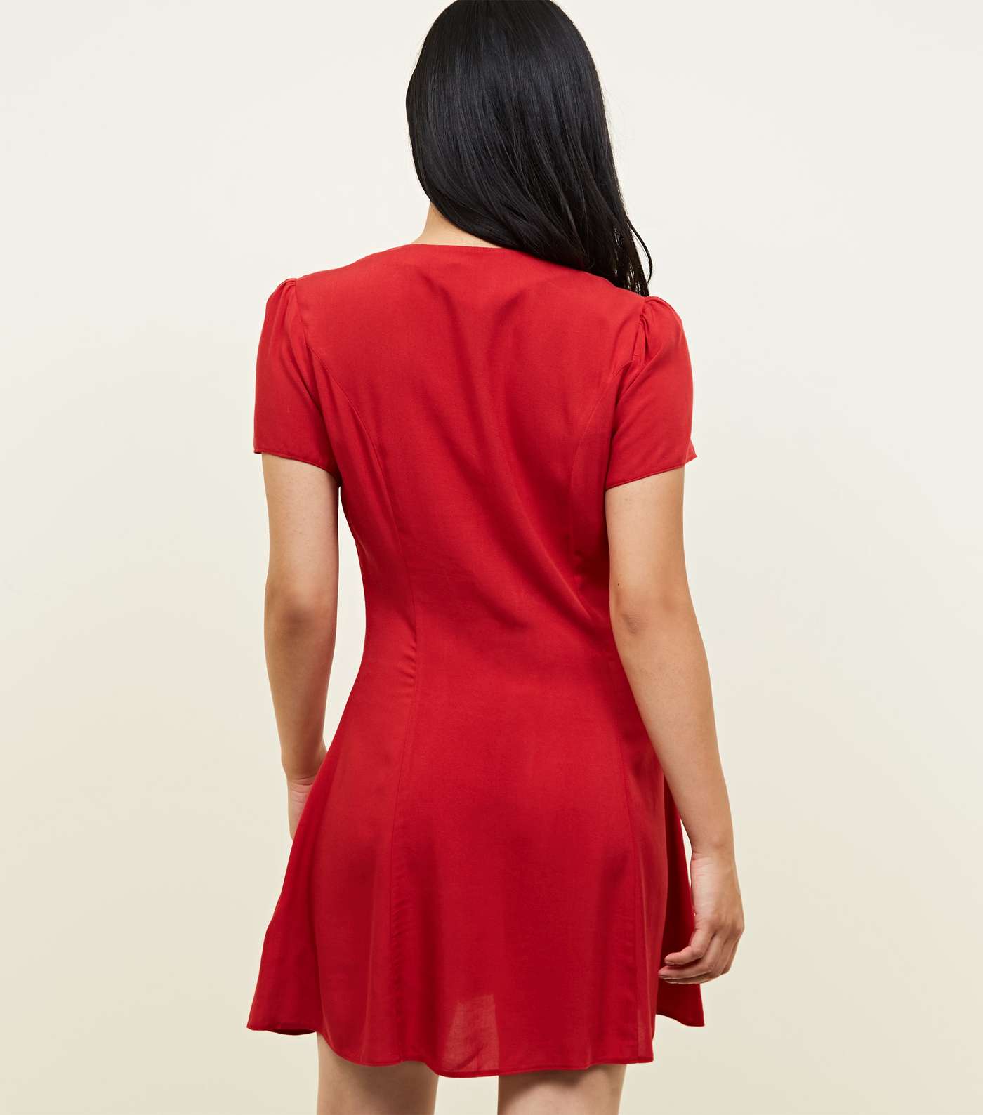 Petite Red Through Tea Dress Image 3