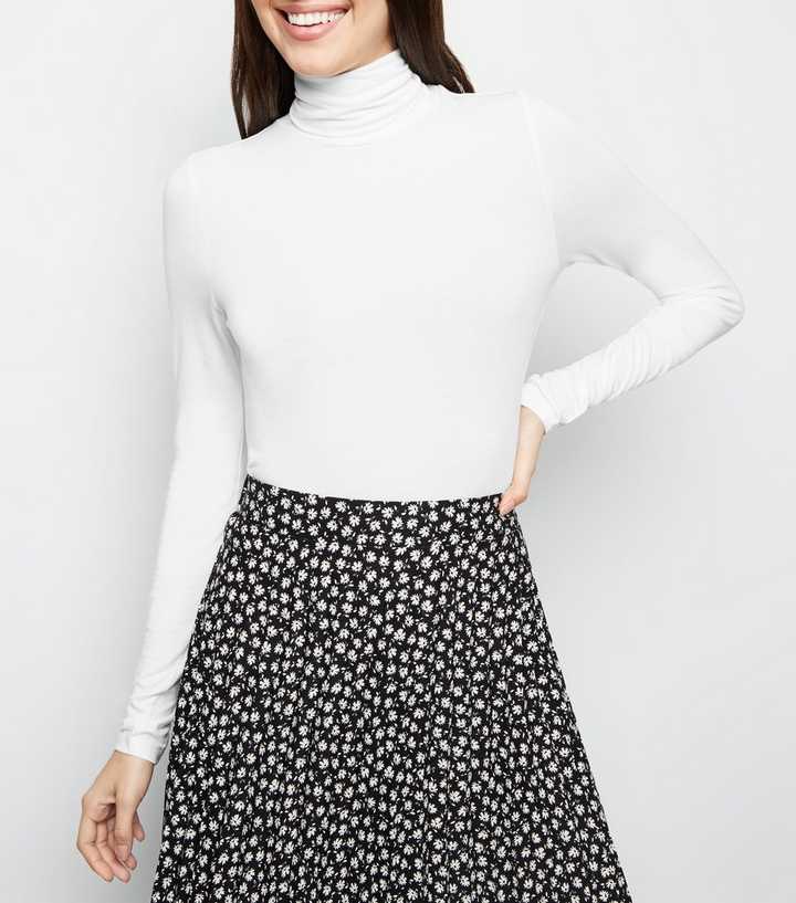 Off White Roll Neck Top