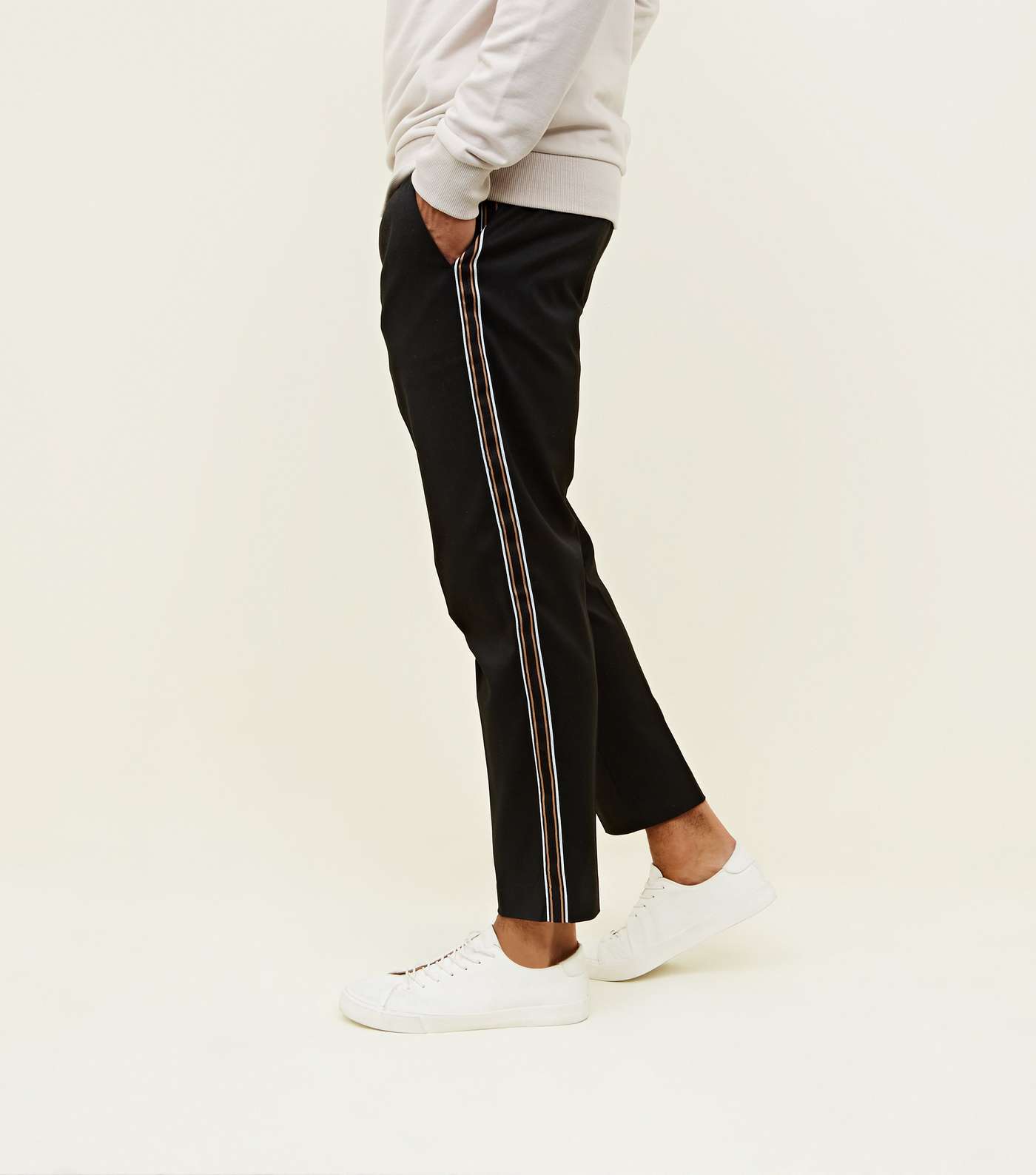 Black Side Stripe Pull-On Trousers
