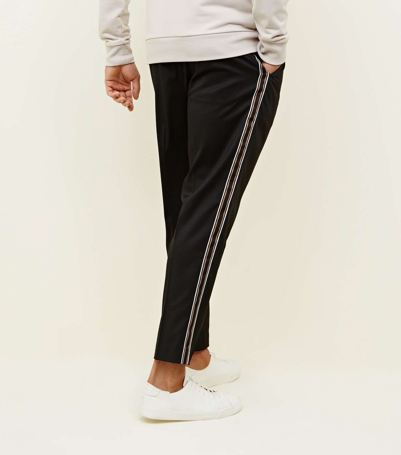 Black Side Stripe Pull-On Trousers Image 3