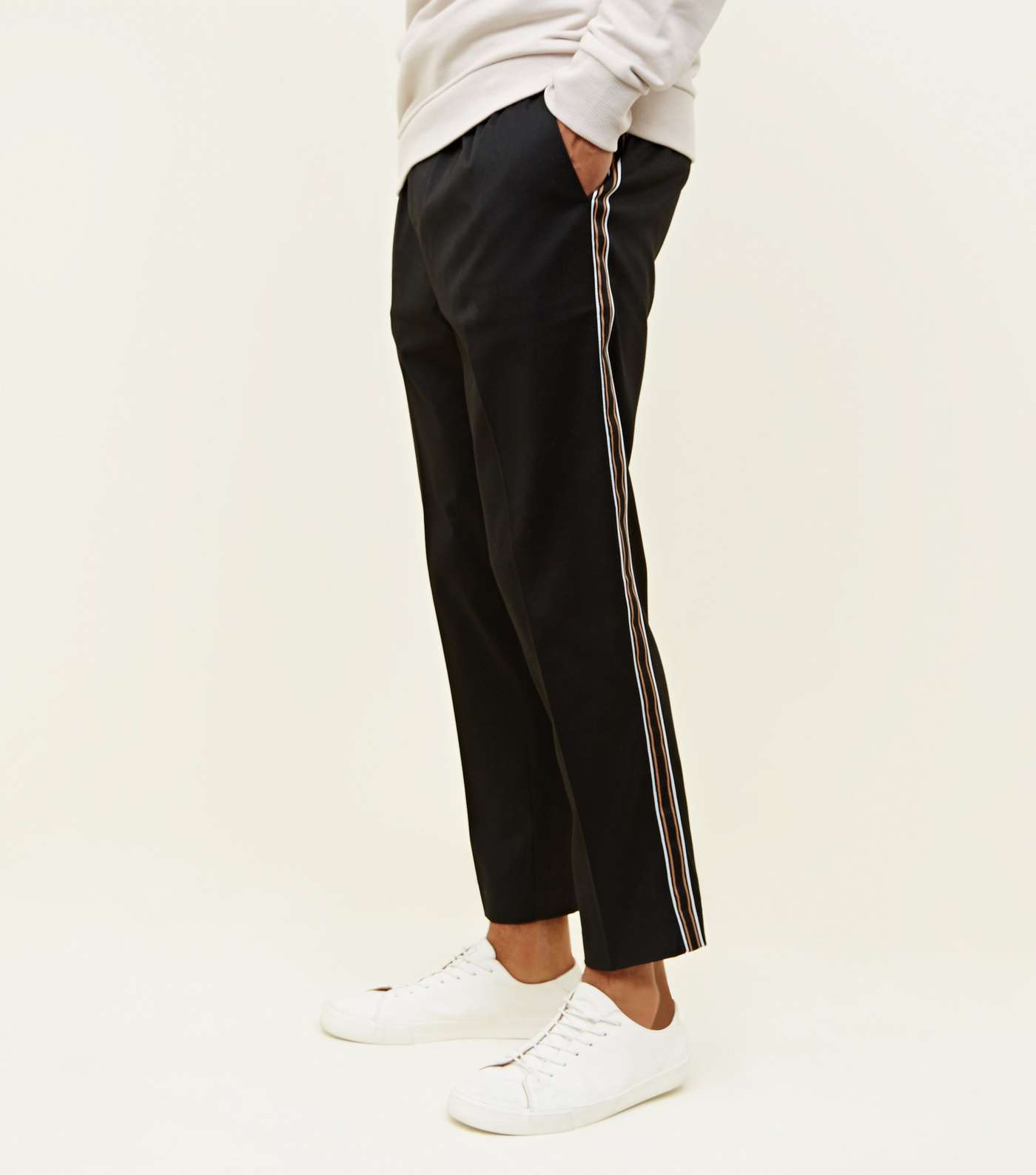 Black Side Stripe Pull-On Trousers Image 5
