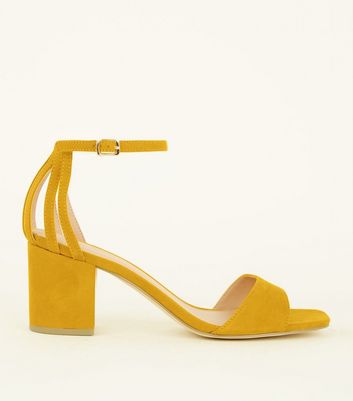 wide fit mustard heels