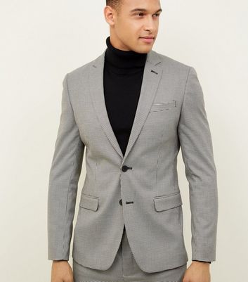 Men's Pale Grey Mini Houndstooth Print Blazer New Look shop for Men's Pale Grey Mini Houndstooth Print Blazer New Look at Shopo
