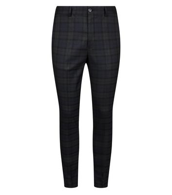 black check skinny trousers