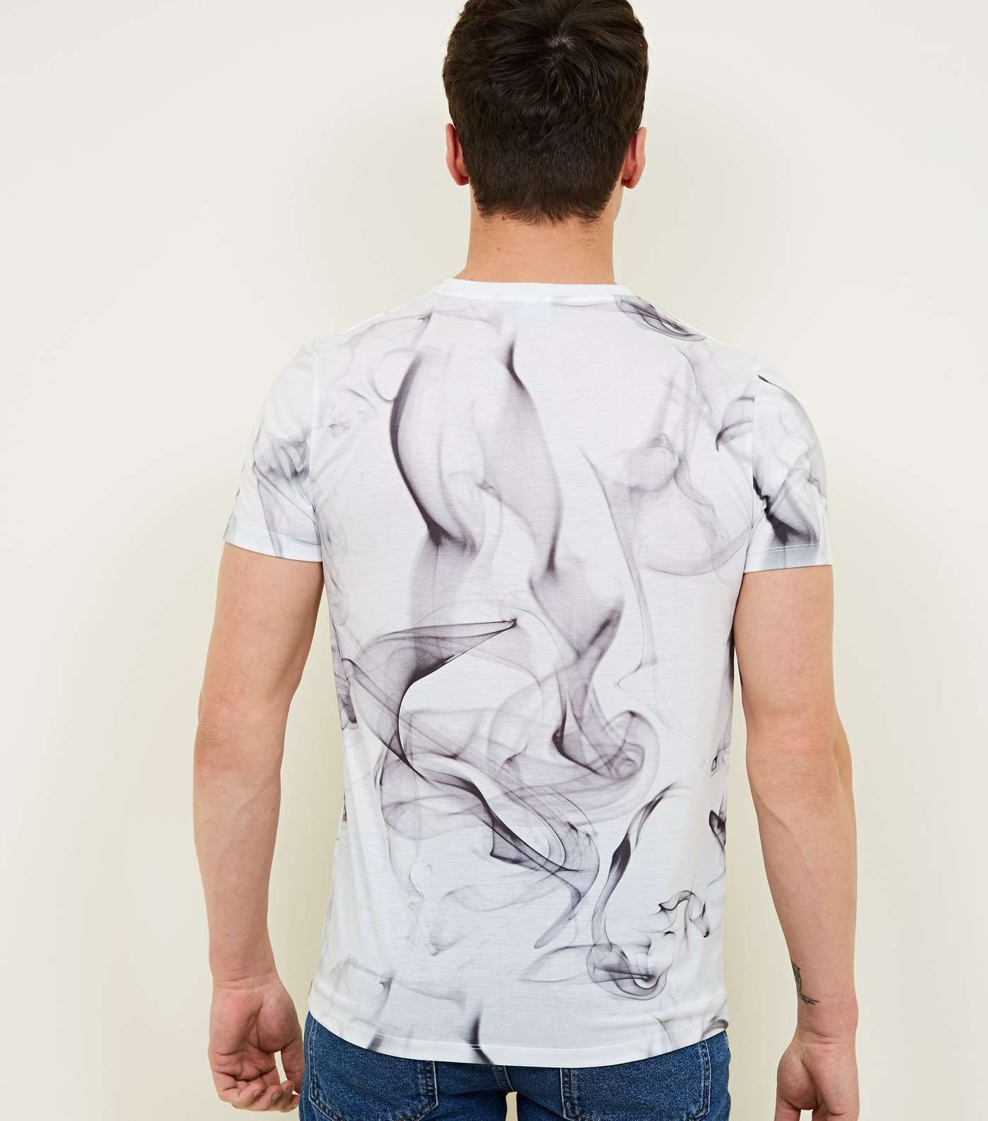 White Smoke Print T-Shirt  Image 3