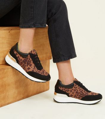 chunky leopard trainers
