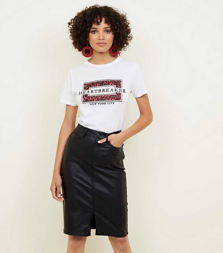 White Heartbreaker Leopard Print T-Shirt
