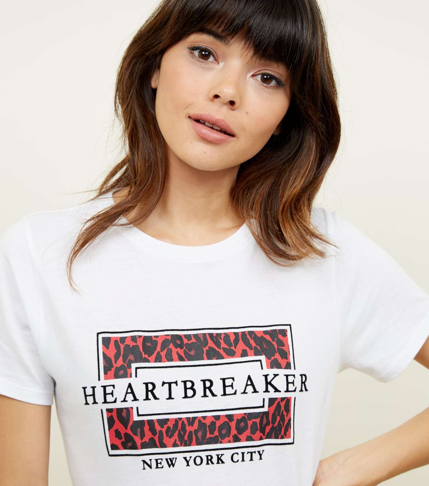 White Heartbreaker Leopard Print T-Shirt Image 5