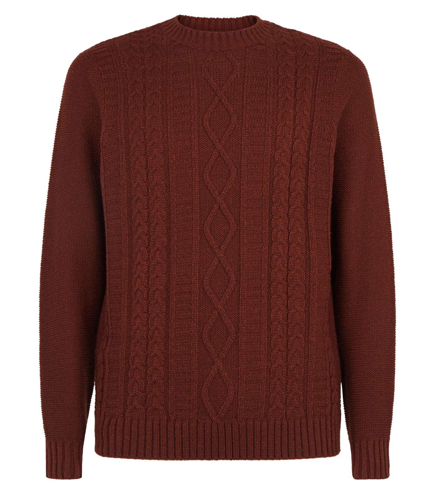 Rust Twisted Cable Knit Jumper Image 4