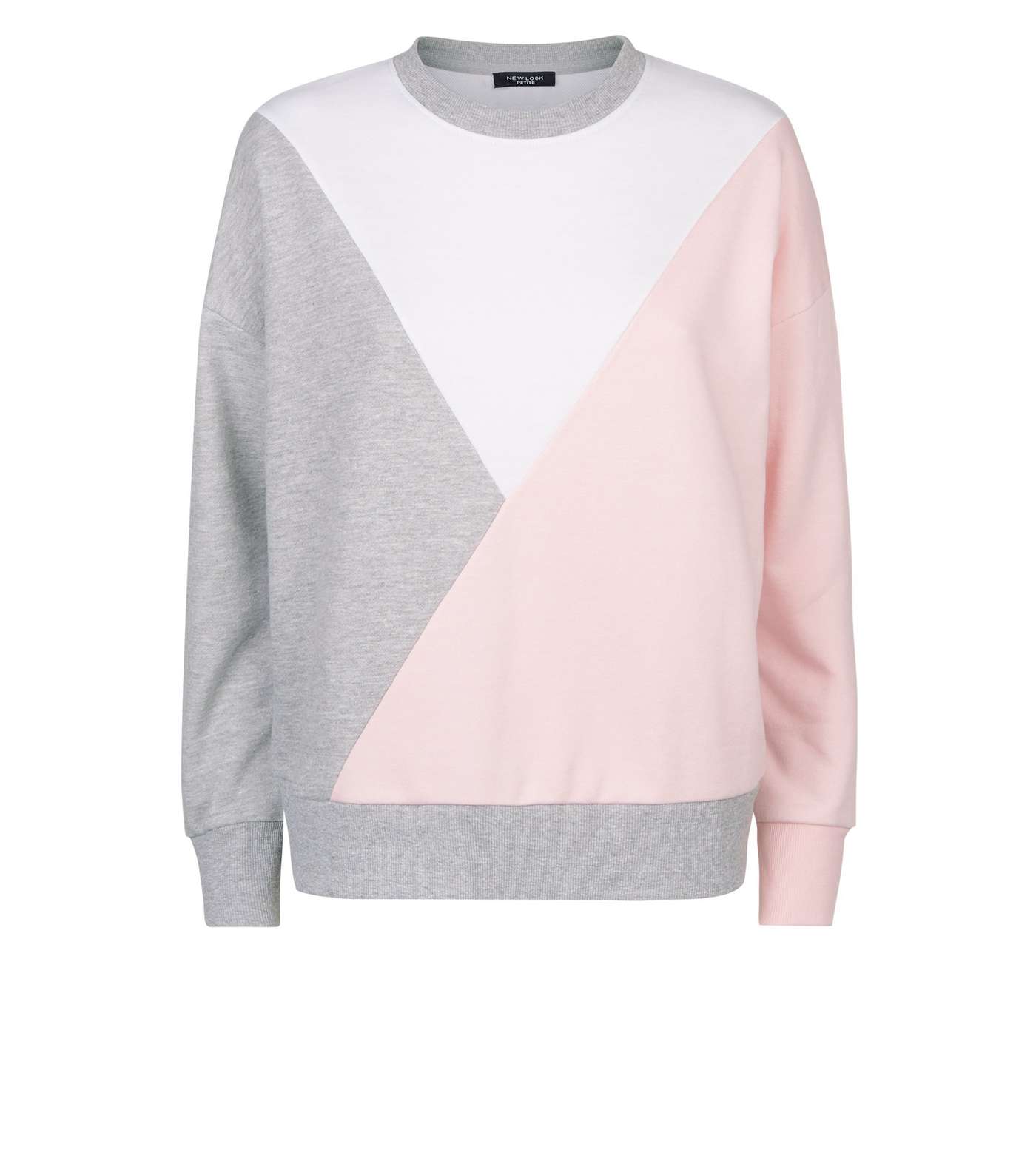 Petite Pink Diagonal Colour Block Sweatshirt Image 4